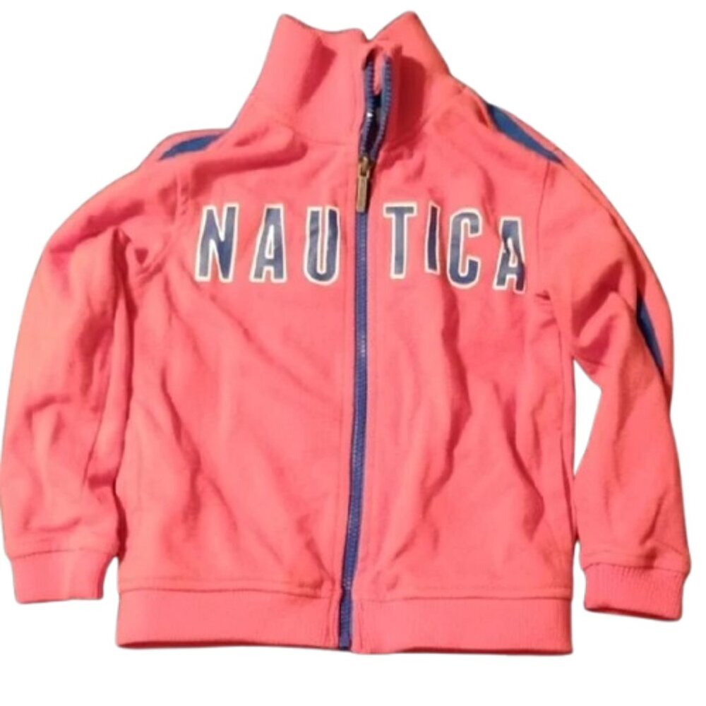 🚨5 For $25🚨Nautica Coral/Orange and Navy Full-Zip Jacket